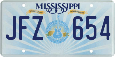 MS license plate JFZ654