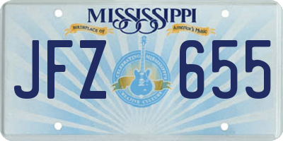MS license plate JFZ655