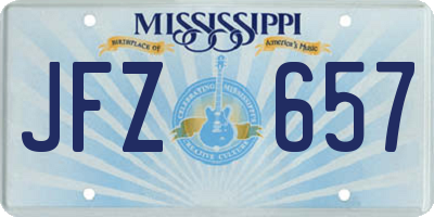 MS license plate JFZ657