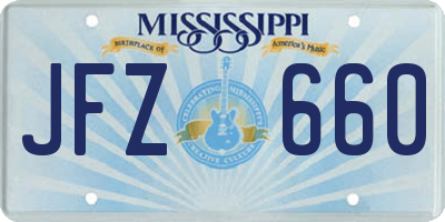 MS license plate JFZ660