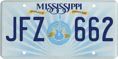 MS license plate JFZ662