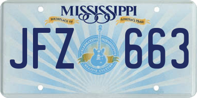 MS license plate JFZ663