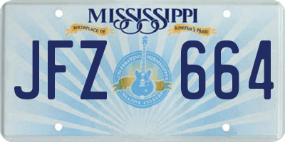 MS license plate JFZ664