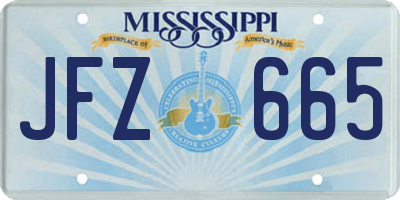 MS license plate JFZ665