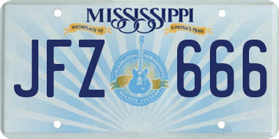 MS license plate JFZ666