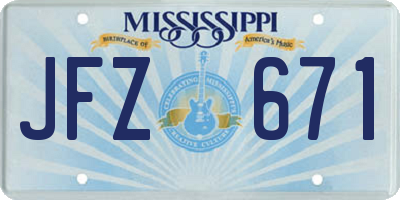 MS license plate JFZ671