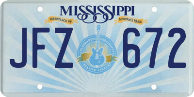 MS license plate JFZ672