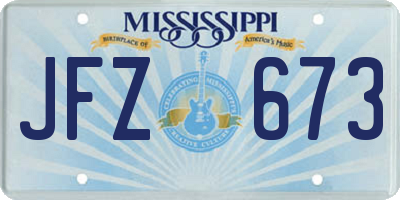 MS license plate JFZ673