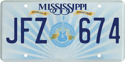 MS license plate JFZ674