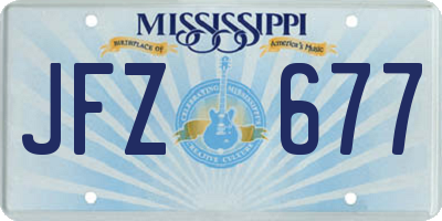MS license plate JFZ677