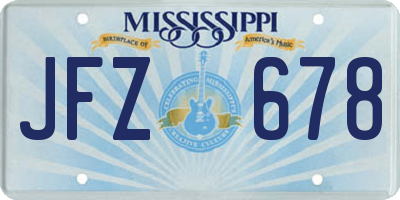 MS license plate JFZ678