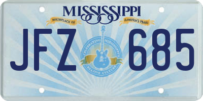 MS license plate JFZ685