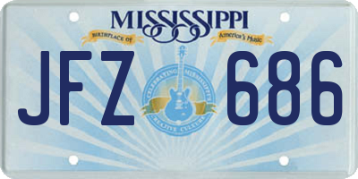 MS license plate JFZ686
