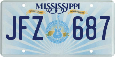 MS license plate JFZ687