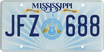 MS license plate JFZ688