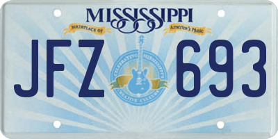 MS license plate JFZ693