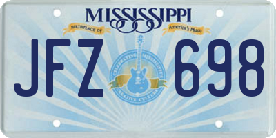 MS license plate JFZ698