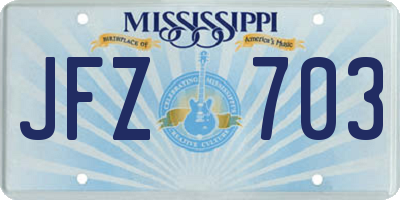 MS license plate JFZ703