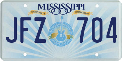 MS license plate JFZ704