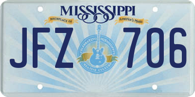 MS license plate JFZ706