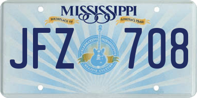 MS license plate JFZ708