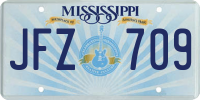 MS license plate JFZ709