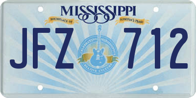 MS license plate JFZ712