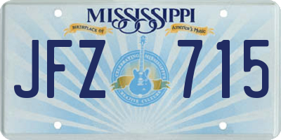 MS license plate JFZ715