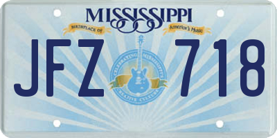 MS license plate JFZ718