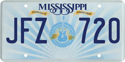 MS license plate JFZ720