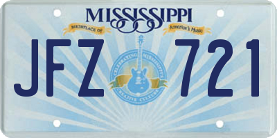 MS license plate JFZ721
