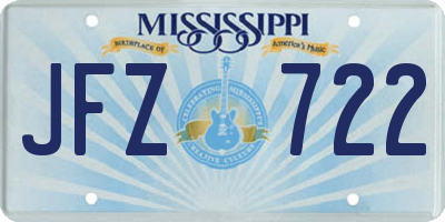 MS license plate JFZ722