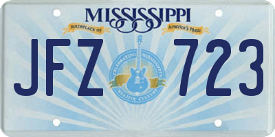 MS license plate JFZ723