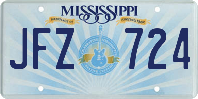 MS license plate JFZ724