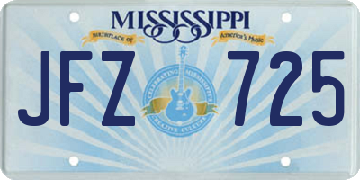 MS license plate JFZ725
