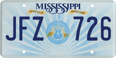 MS license plate JFZ726