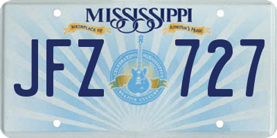 MS license plate JFZ727