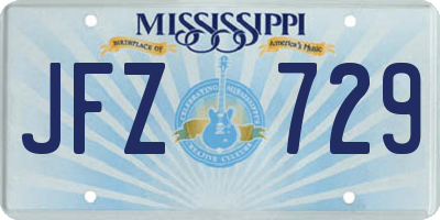 MS license plate JFZ729