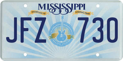 MS license plate JFZ730