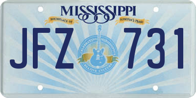 MS license plate JFZ731