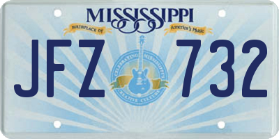 MS license plate JFZ732