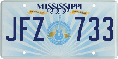 MS license plate JFZ733