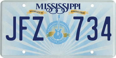 MS license plate JFZ734