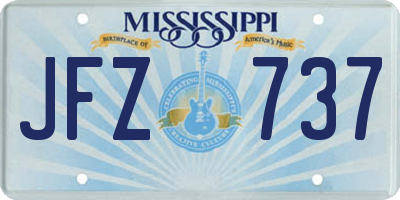 MS license plate JFZ737