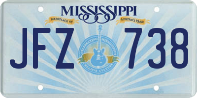 MS license plate JFZ738