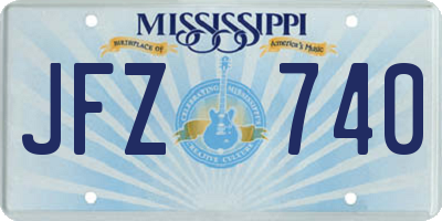 MS license plate JFZ740