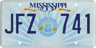 MS license plate JFZ741