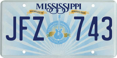 MS license plate JFZ743