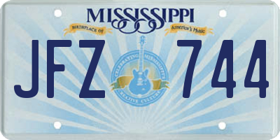 MS license plate JFZ744