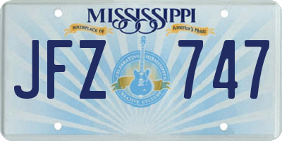 MS license plate JFZ747